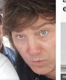 Milei fazendo beicinho para a foto como se fosse uma adolescente blogueira