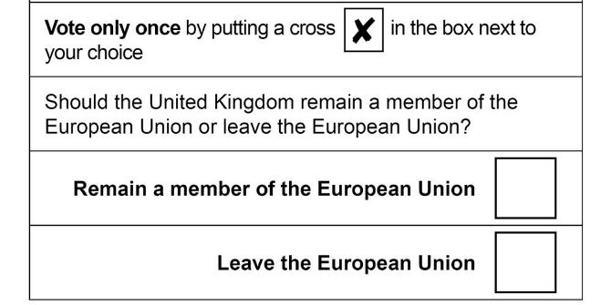 Brexit ballot paper. Sadly the Brexit voter was really simple. Homer Simpson simple... DOH!
