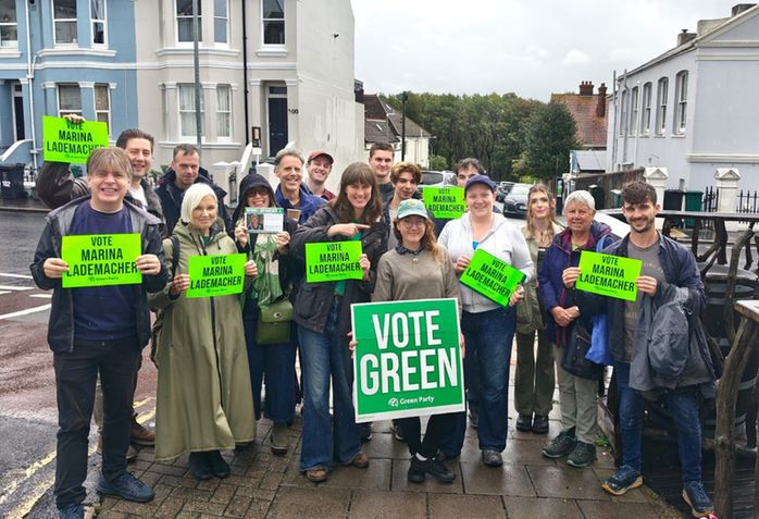 Green activists and Green Deputy Leader Rachel Millward in Queen’s Park 