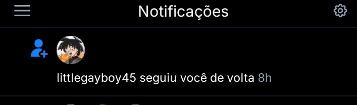 Littlegayboy45 just followed me I'm so excited ( the image is a screenshot of its notification)