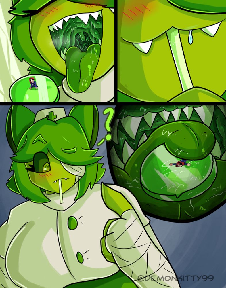 Appi is about to enjoy a nice sweet snack, not knowing that Vanessa was on her lollipop. She does wonder what the weird taste on her treat is, licking it all over