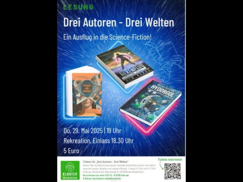 "Drei Autoren – Drei Welten" - Lesung im Kloster Wiedenbrück am 29.05.2025 (live)