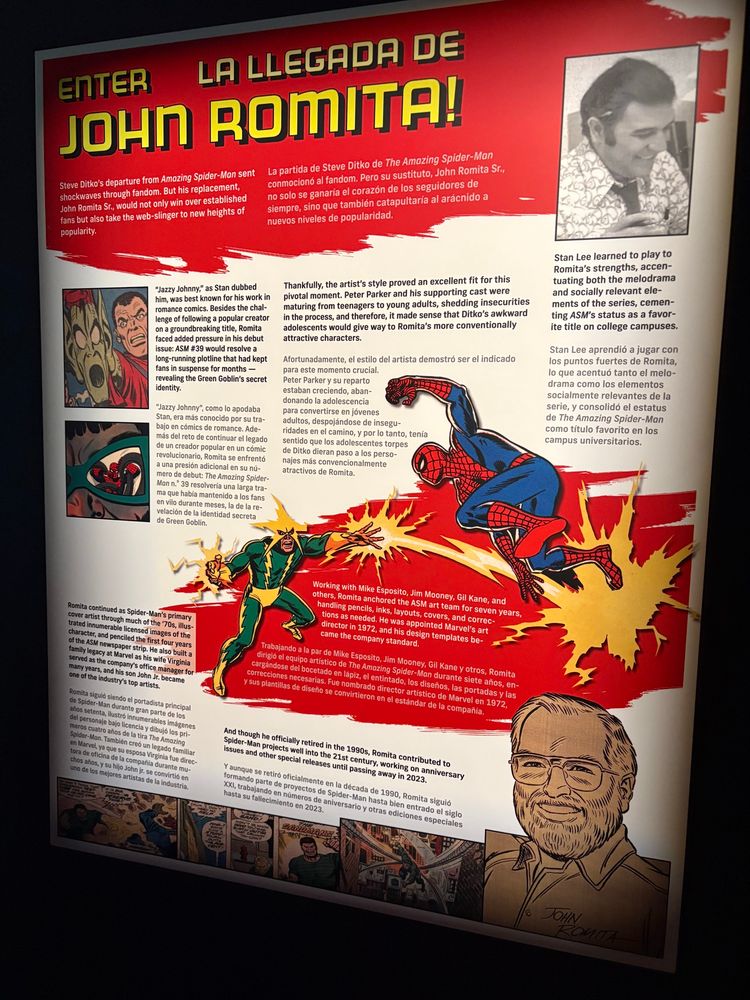 A panel about John Romita at the Spider-Man exhibit