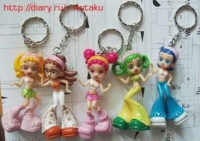 Chaveiros de bonecas bootlegs de Ojamajo Doremi