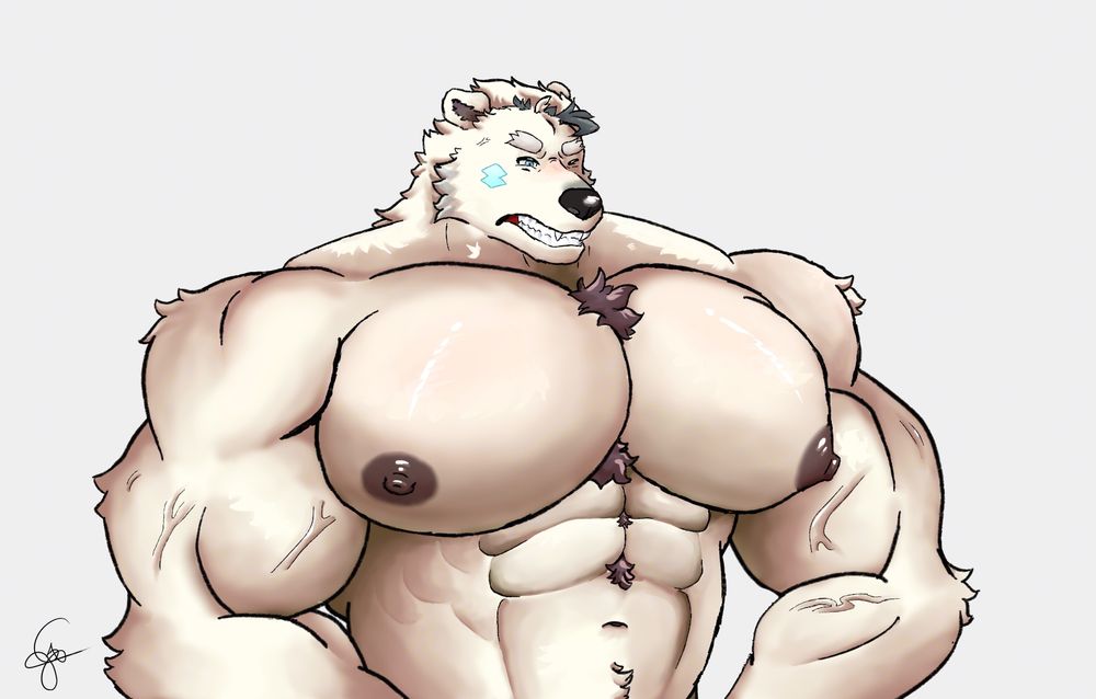 Huge muscular polar bear known as Jack Frost from Housamo