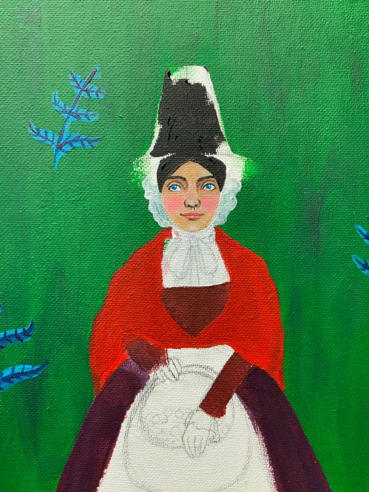 Trying some acrylic painting. I don’t often work with acrylics, so it’s a bit of a trail and error process