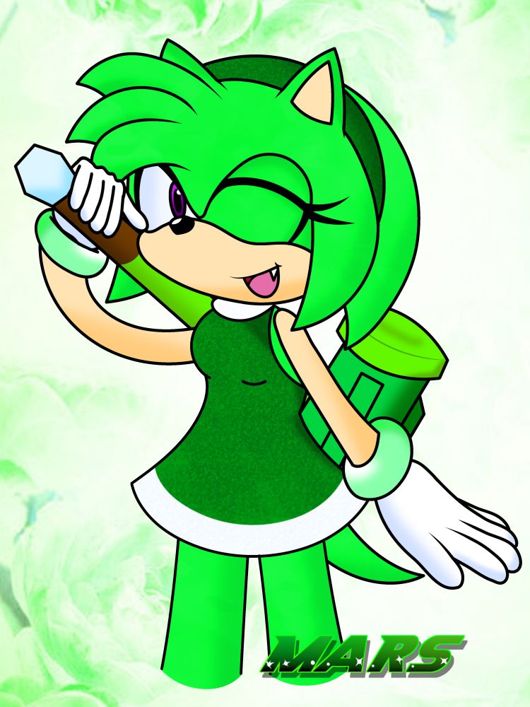 The same image but edited to be green. Red and pink do not exist anymore.