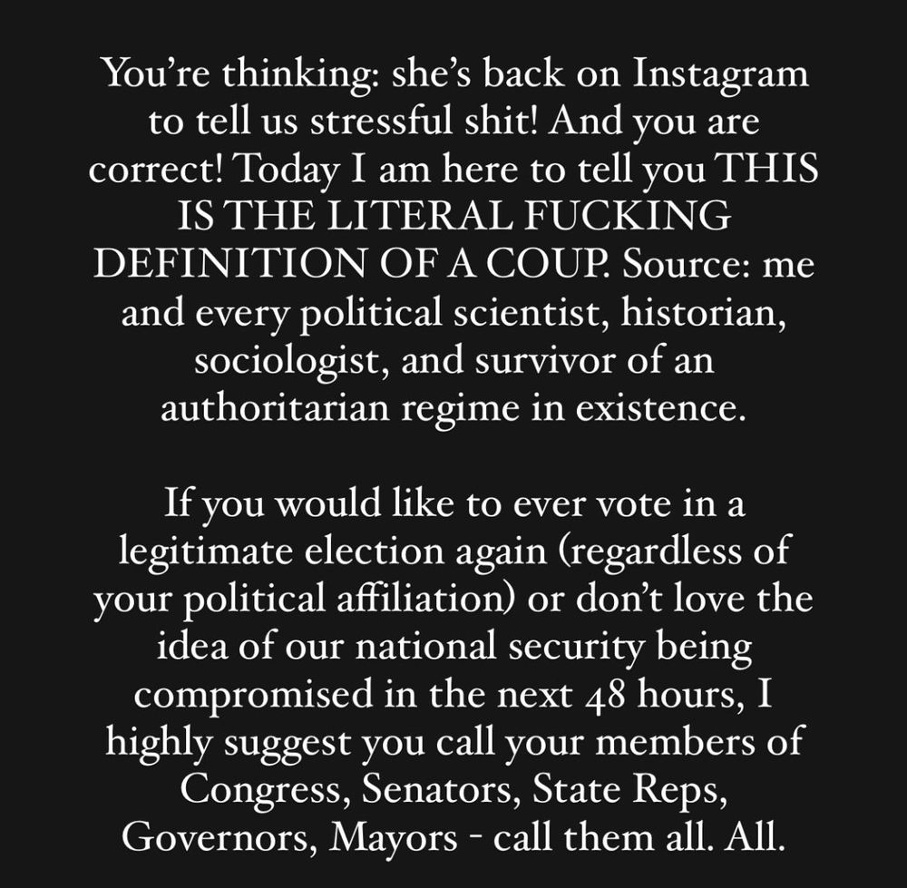 Me telling the people of Instagram there is a coup happening via text 