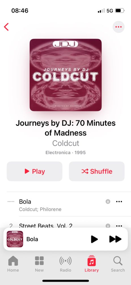 Screenshot of Journeys by DJ; 70 Minutes of Madness, mix CD by Coldcut 