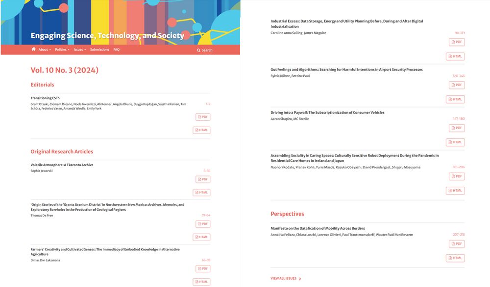 Screenshot of ESTS webpages and all the content listed as PDF and HTML content.