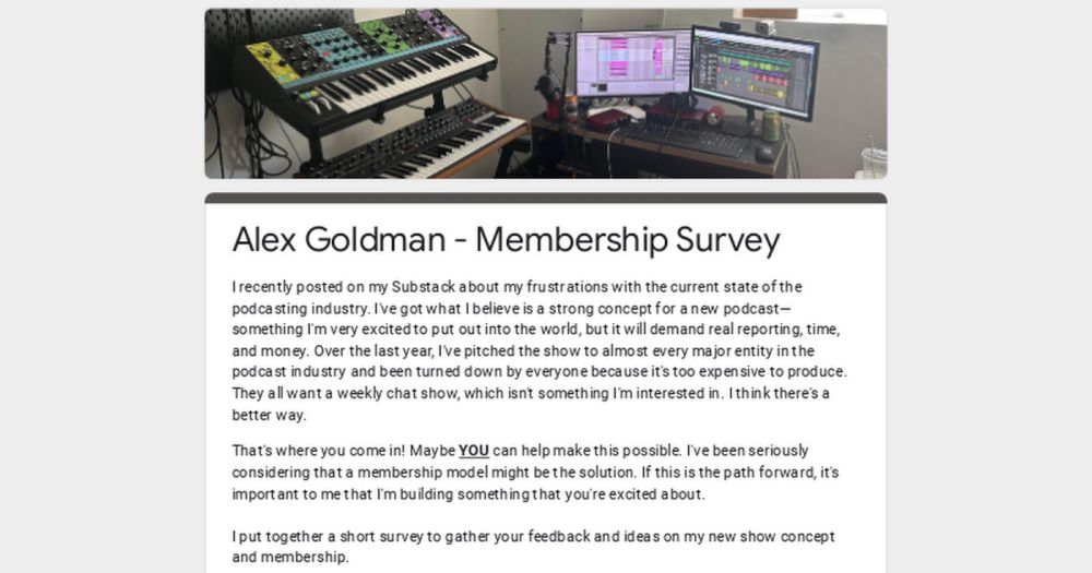 Alex Goldman - Membership Survey