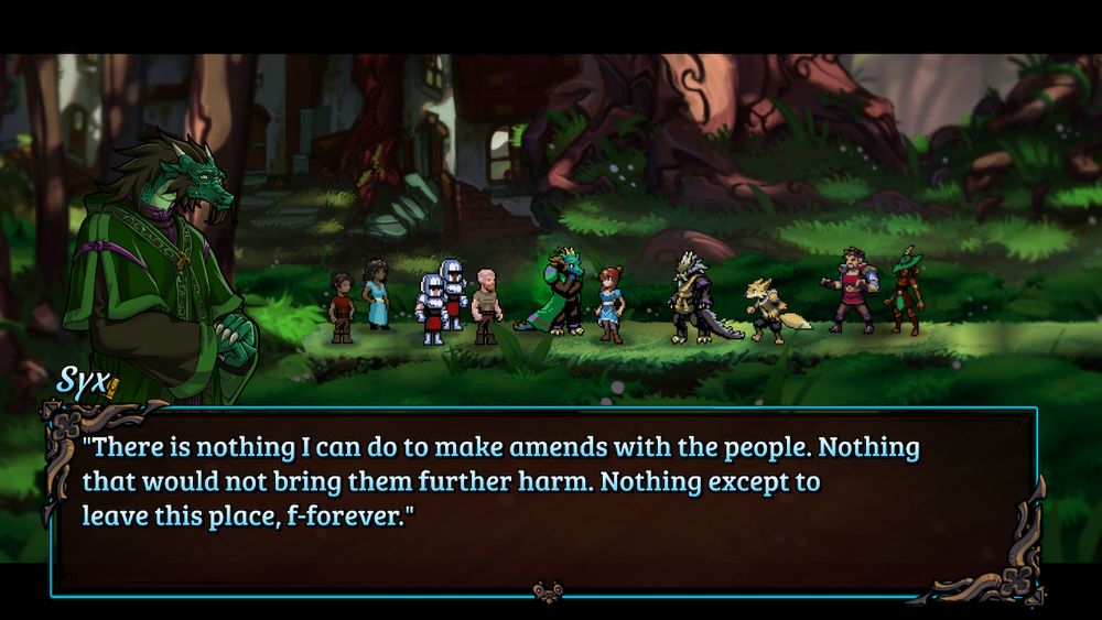 Screenshot of RPG dialog between characters