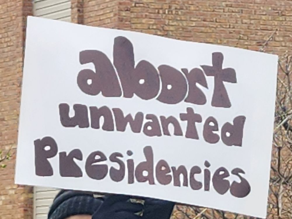 Abort unwanted presidencies... in fetching bubble letters