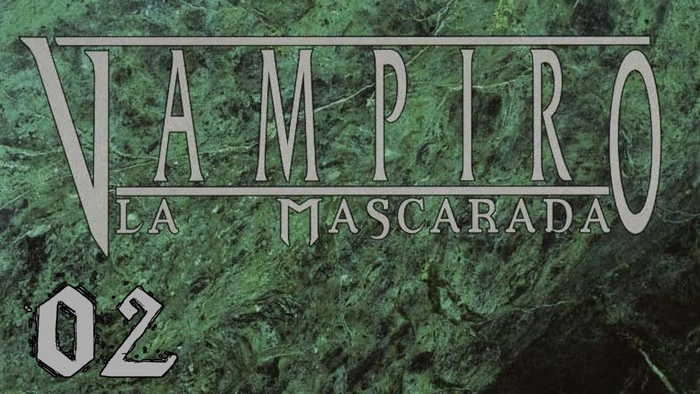 Corte de la portada oficial de la 3a Edición de Vampiro la Mascarada, con el número del capítulo del podcast.