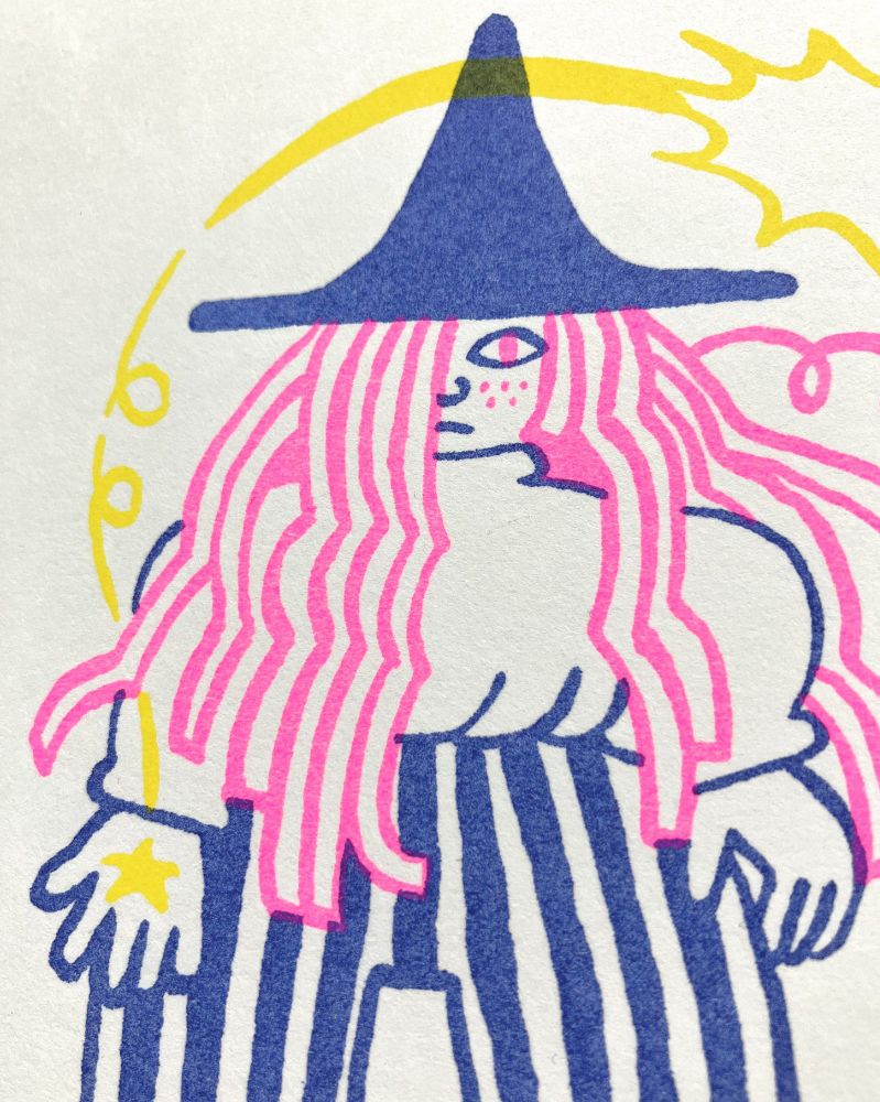 Zoom on a riso print to show the yummy textures !