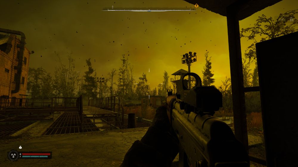 A storm rolling in from a yellow horizon