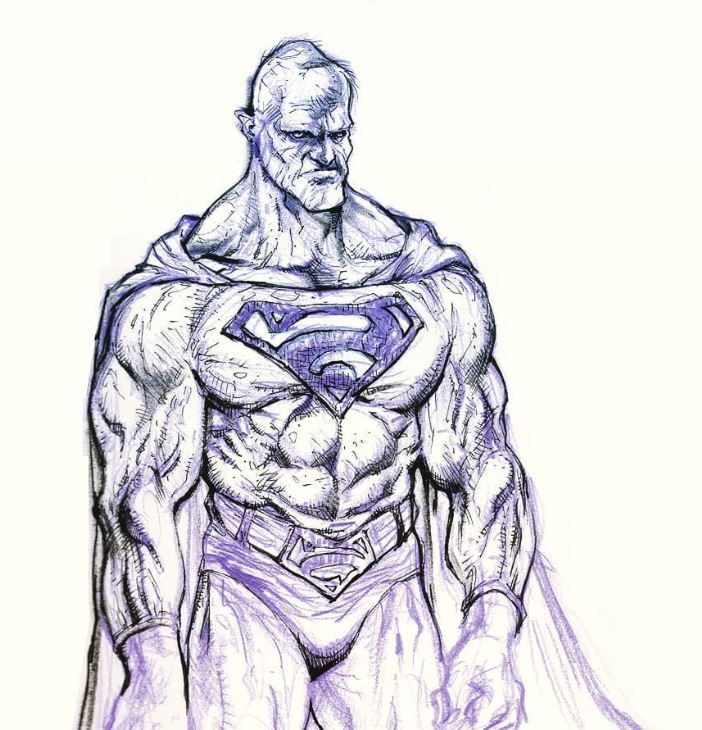 Just kidding, this is a sketch of Bizarro Superman, who is simply misunderstood and not a completely talentless fascistic asshole like Dean "I didn't deserve to so much as *glance* at Teri Hatcher" Cain