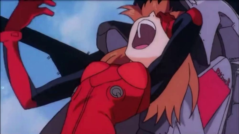 Evangelion Asuka screaming in pain
