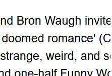 Zoomed in image of Bron Waugh's name. 