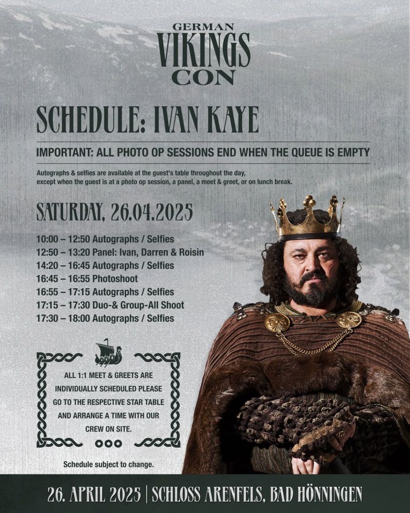 Ivan Kaye's schedule at the German Vikings Con 2025