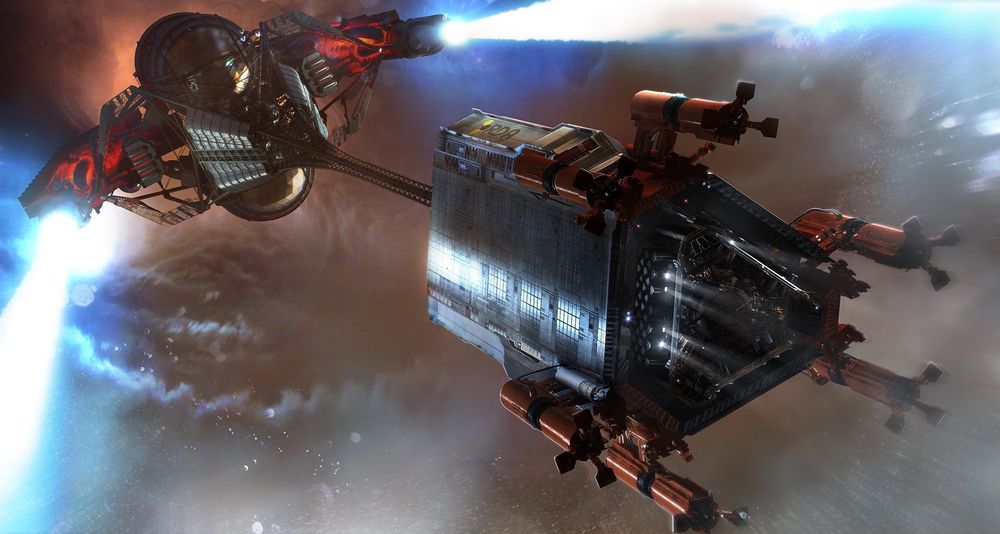 Payload being lowered by the Manifest Destiny spaceship