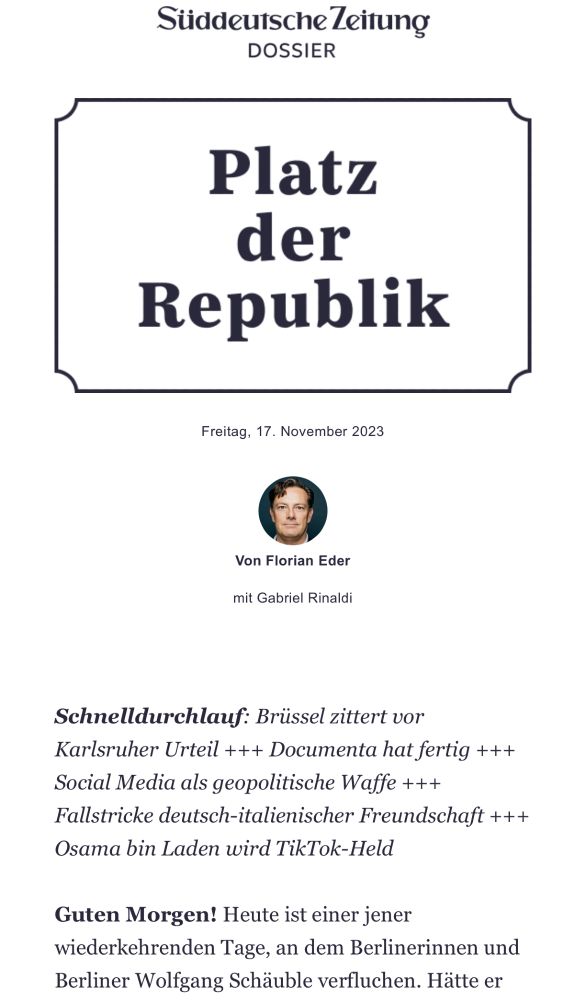 Screenshot von SZ Dossier Platz der Republik