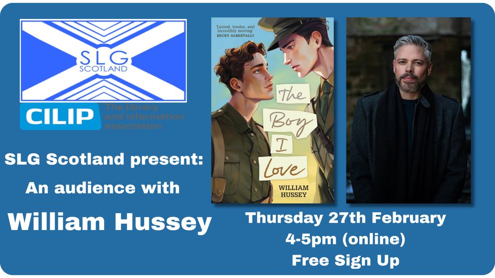 Event poster for a free author event with William Hussey