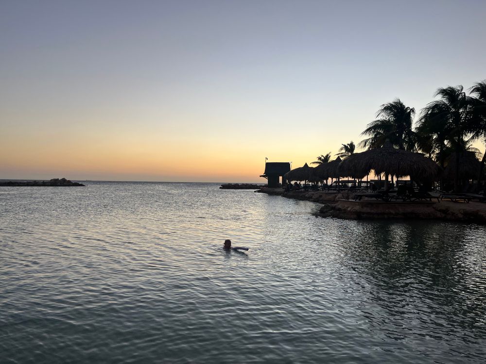 Sunset above an ocean