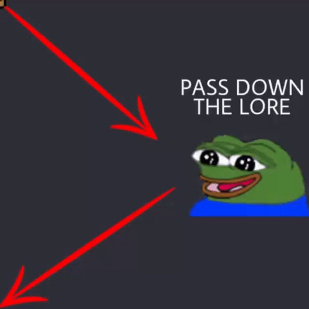 a cartoon frog is holding a scroll that says lore