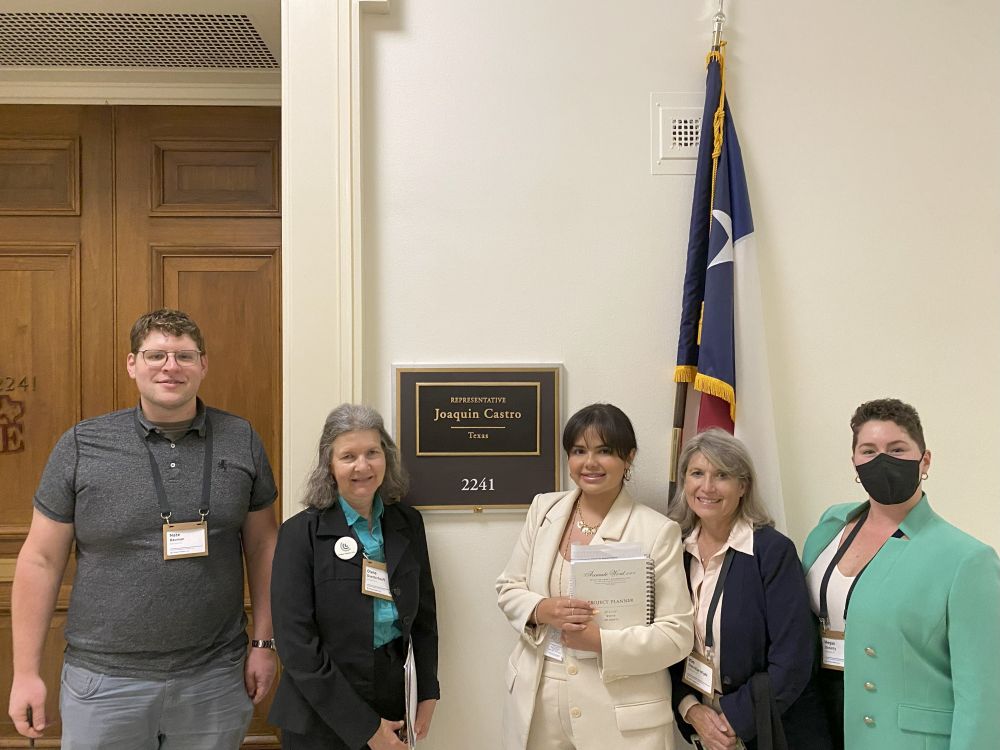 CCL Lobby Team for TX20 (Rep. Joaquin Castro) with staff member Celeste Acevedo. Tuesday, July 22, 2025 in the Rayburn Building.