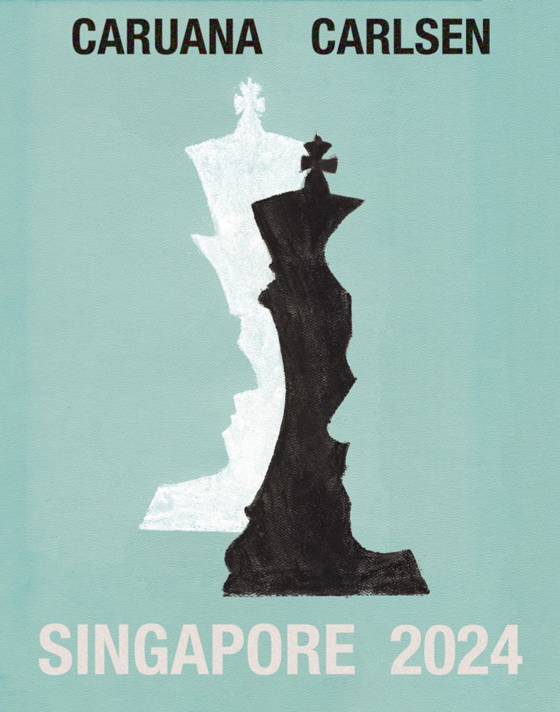 This poster is a play on Ruben’s vase, using Fabi and Magnus’ faces and chess pieces rather than a vase.