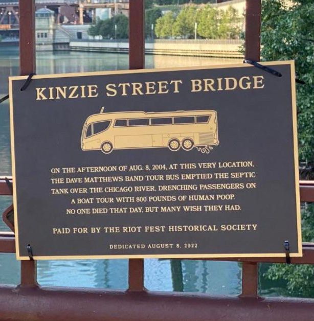 Picture of a plaque on a bridge 
