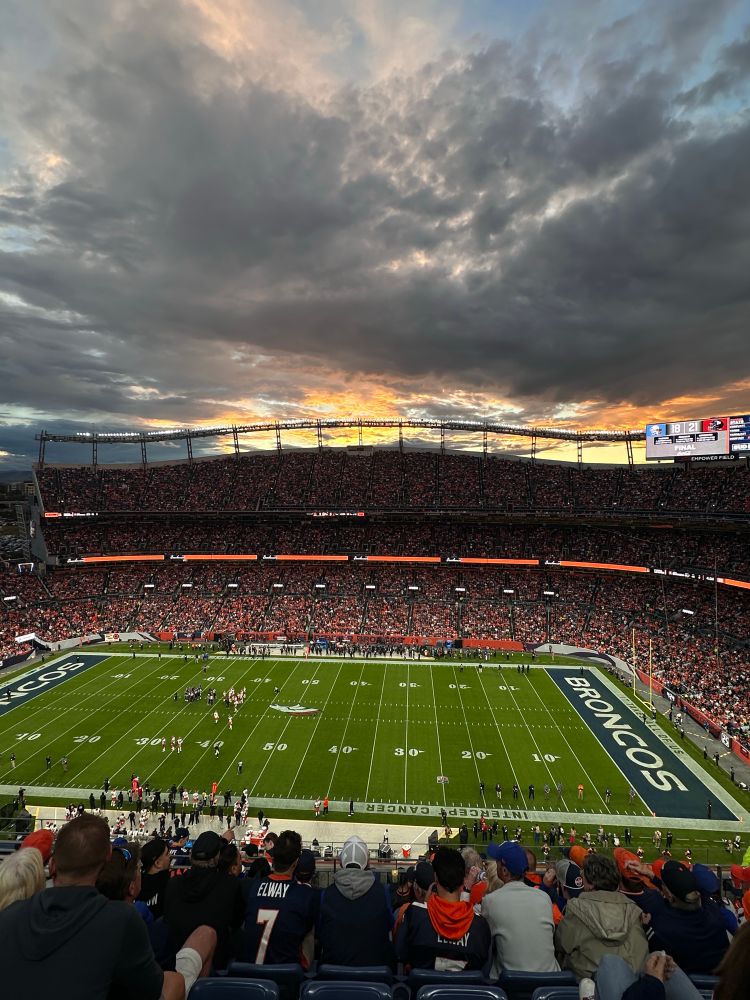 Sunset at the broncos game tonight 