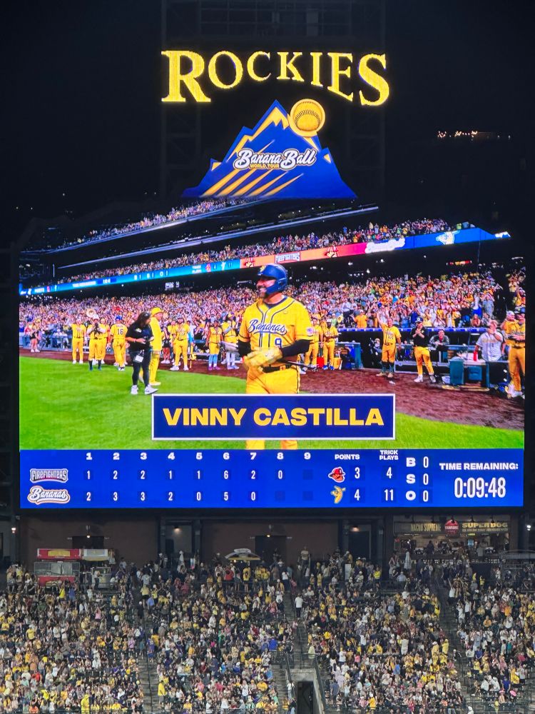 Vinny Castilla batting for the Savannah Bananas 