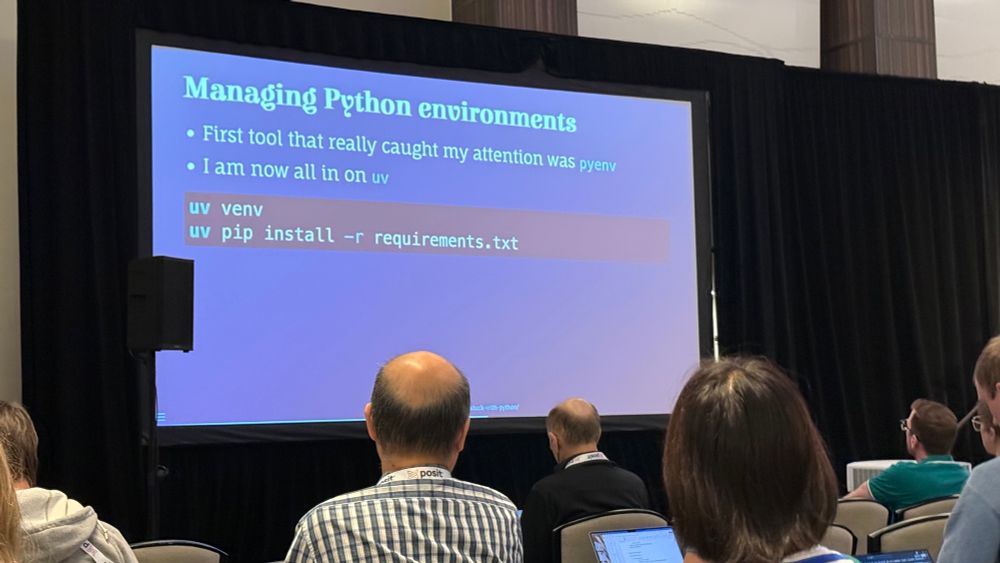 Managing Python environments
• First tool that really caught my attention was pyenv
• I am now all in on uv
uv venv
uv pip install -r requirements.txt
uck-with-py thee/
posit