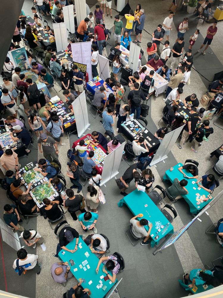 Top view of the board game festival 
