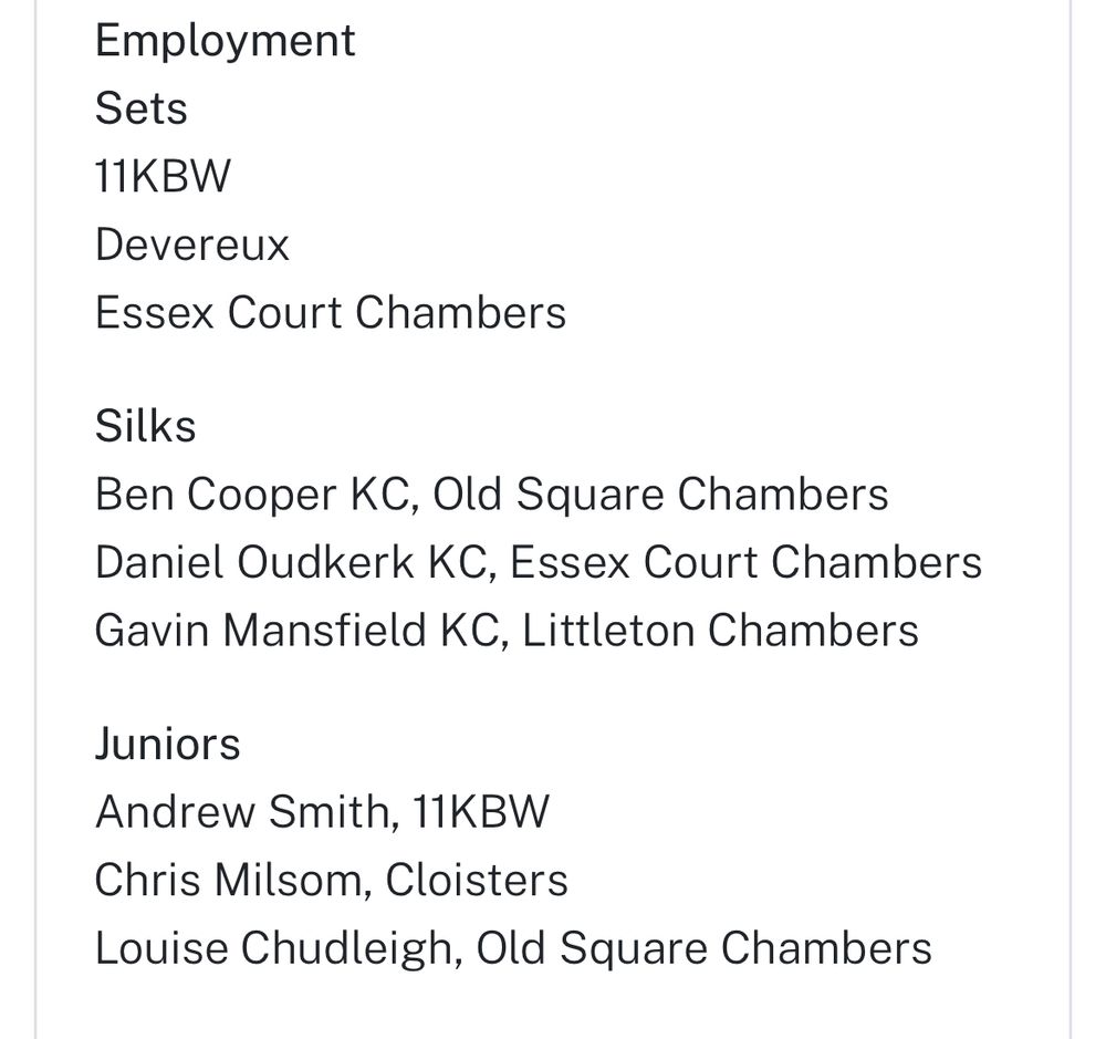 C&P employment awards short list 