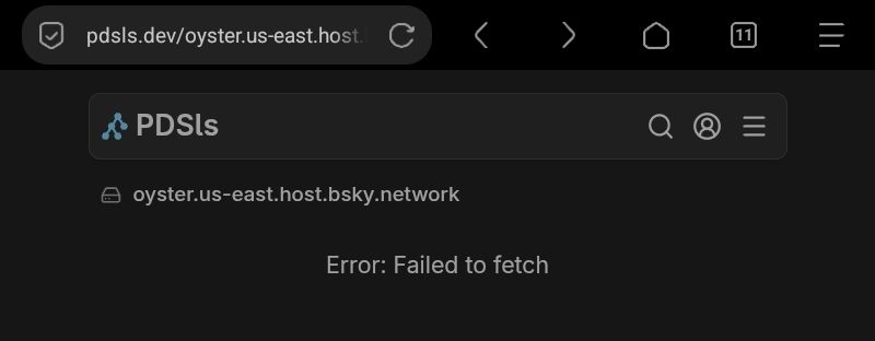 Bluesky Corp's Oyster US East PDS is currently down and inaccessible.