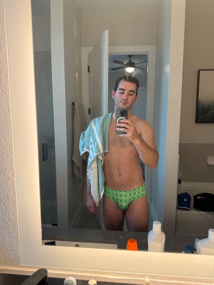 photo of me in the mirror after baking in the sun