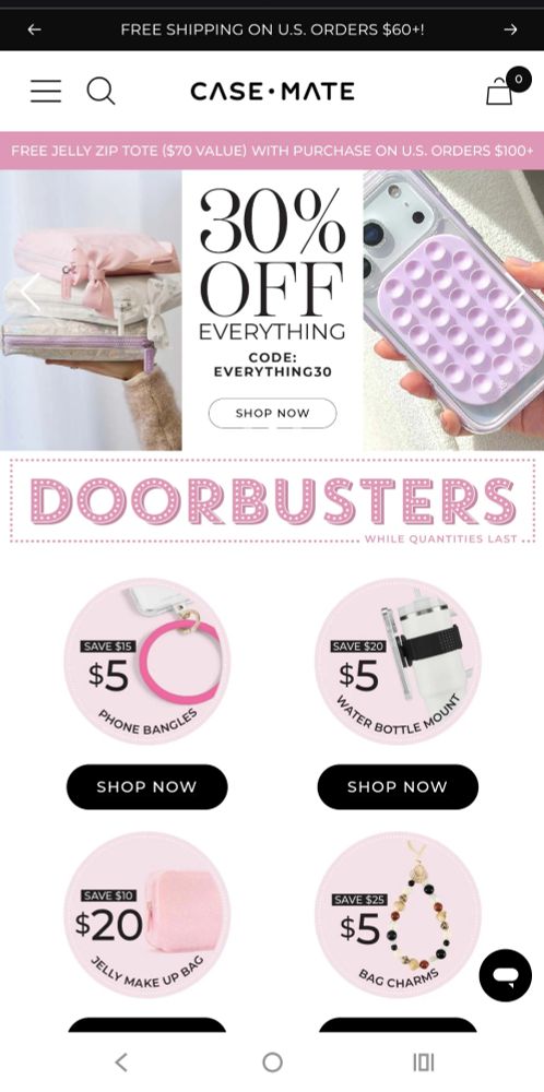 Screenshot from the main page of Case-Mate's website.