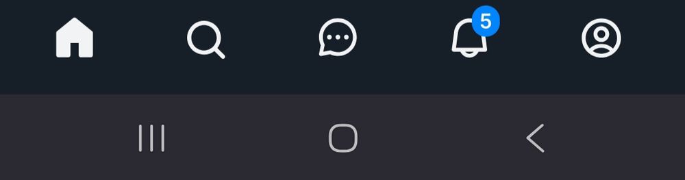 Screenshot of user's Bluesky navbar, showing 5 notifications