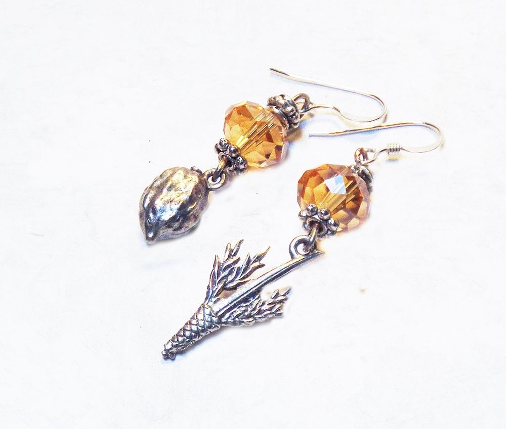 Sukkot Earrings, Lulav and Etrog Charms, Jewish Holiday Jewelry, Blue or Yellow - Etsy