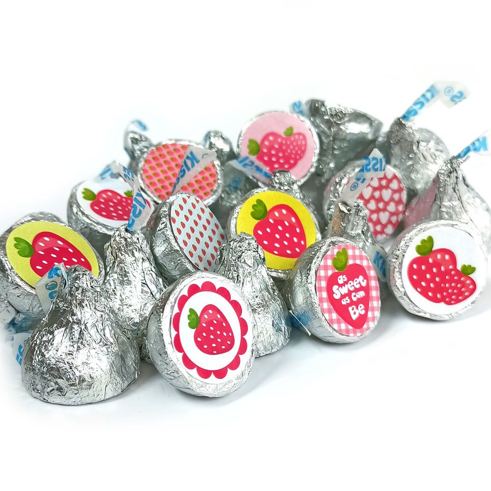 Strawberry Sticker Labels for Hershey's Kisses Chocolates