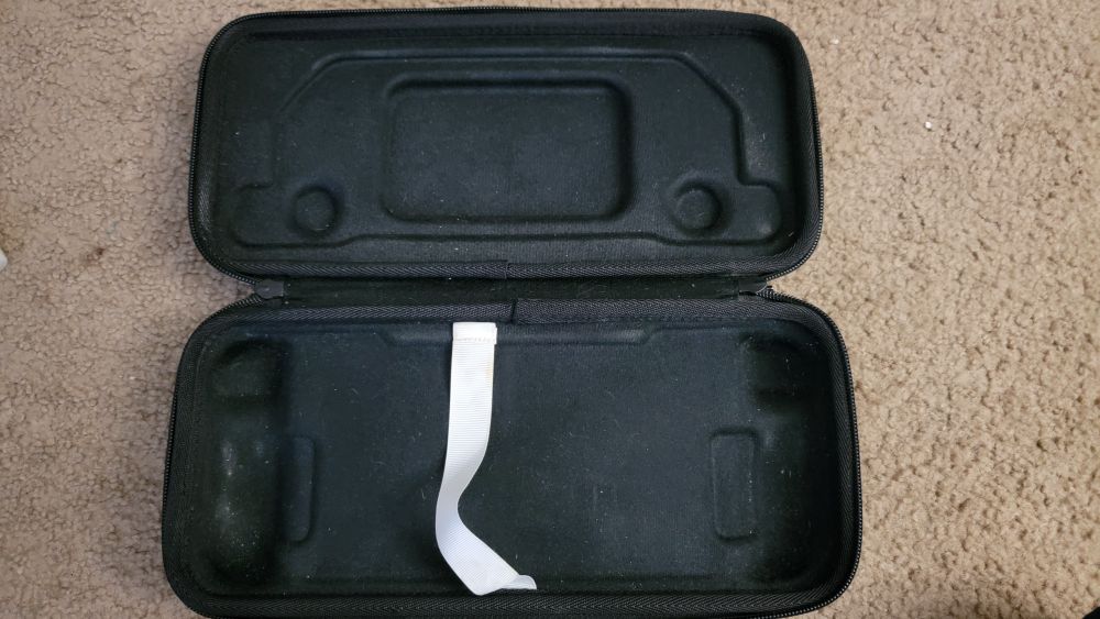 Official Steam Deck 64GB case zipped open