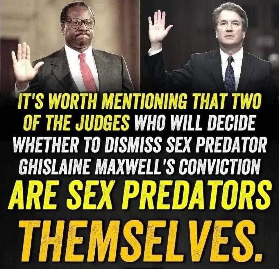 It's worth mentioning that two of the judges who will decide whether to dismiss sex predator Ghislaine Maxwell's conviction are sex predators themselves. 