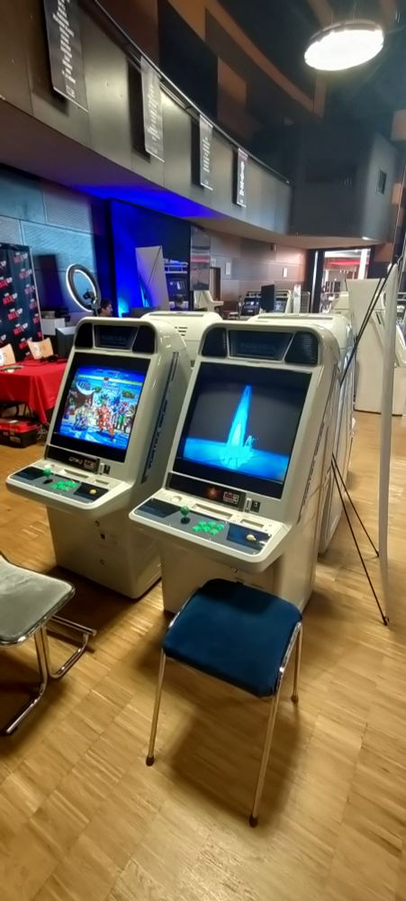 Some arcade cabinets used for some of the retro fighting game tournaments