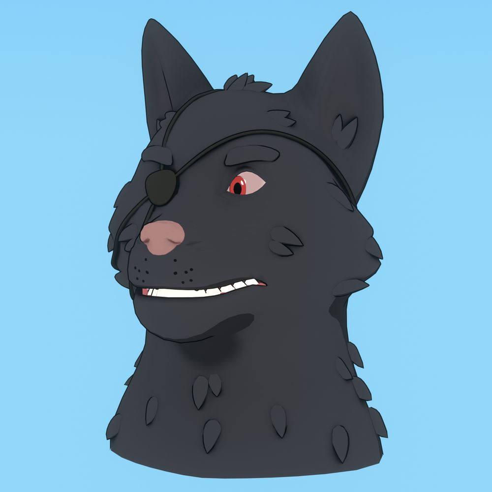 Alon, a furry wolf from the visual novel Shelter, snarling