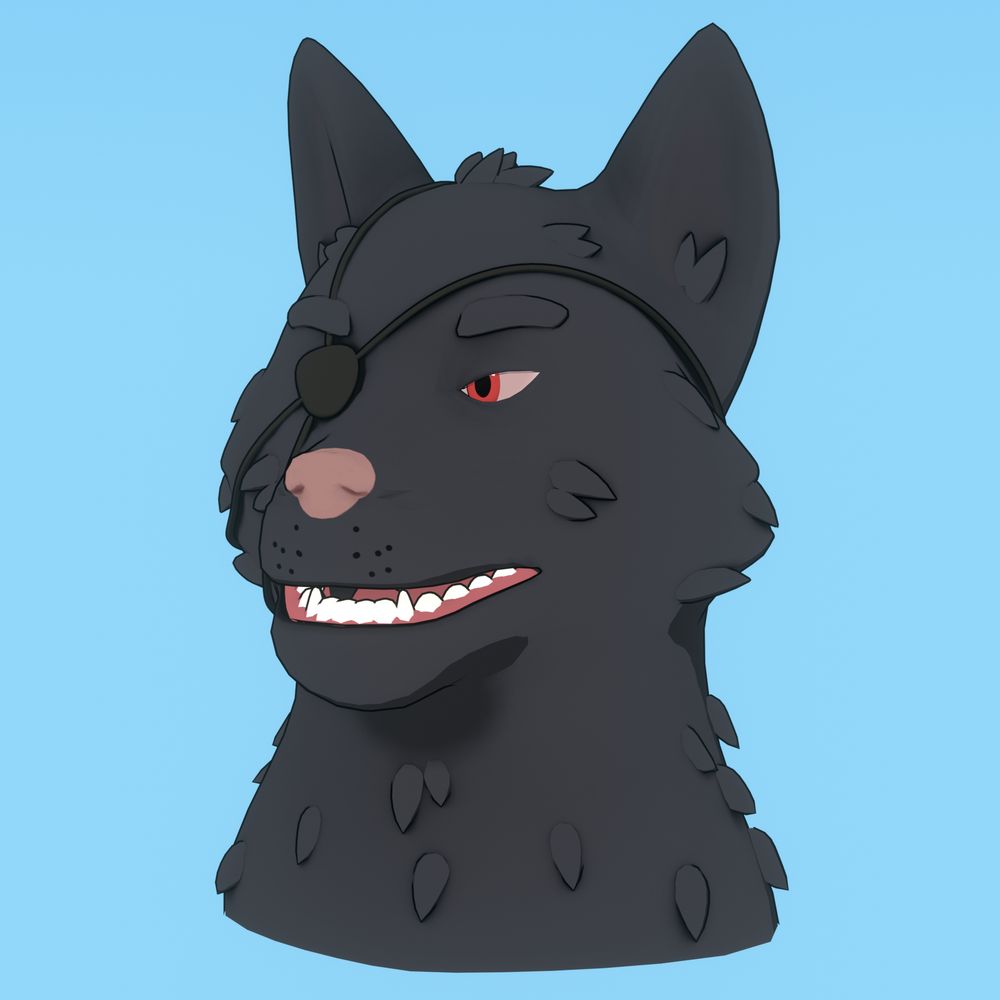 Alon, a furry wolf from the visual novel Shelter, talking with an unimpressed look