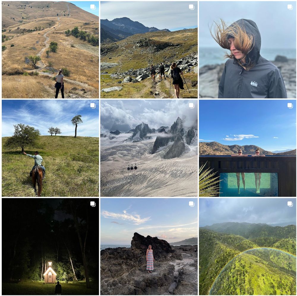 Nine photos from the instagram feed of @robotcaptain featuring mostly outdoor landscapes