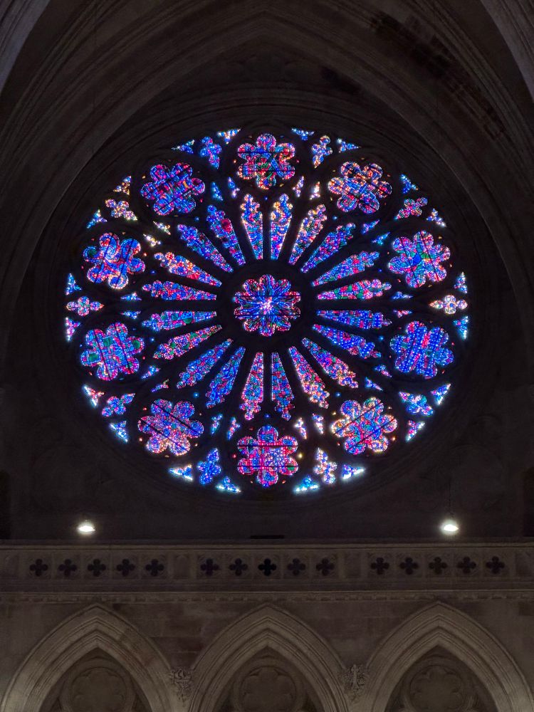The “Creation” rose window at the National Cathedral, Washington DC.